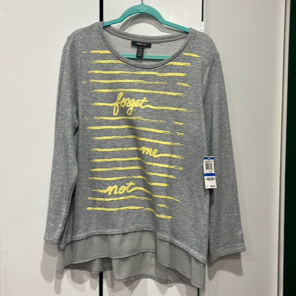 NWT Style & co “Forget Me Not” Grey Sweater